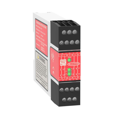 Safety Extension Module, Inputs: 1 = output of primary device, 24 V ac/dc, Safety Outputs: 4 NO, 6 A, Aux Outputs: None, Terminal Block: Removable, Width 22.5