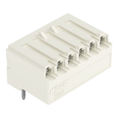 THT female header, angled, Pin spacing 3.5 mm, light gray