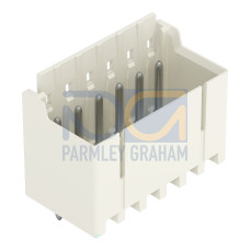 THT male header, 1.0 mm &Oslash; solder pin, straight, light gray