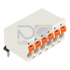 1-conductor THT female connector angled, push-button, Push-in CAGE CLAMP&reg;, light gray