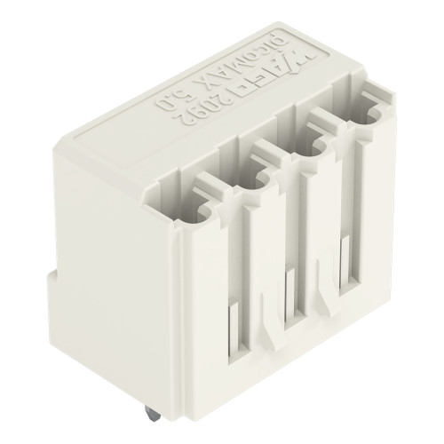 THT female header, straight, Pin spacing 5 mm, light gray