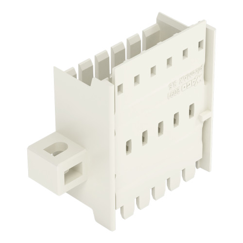 Panel feedthrough male connector, clamping collar, 1.5 mm&sup2;, light gray
