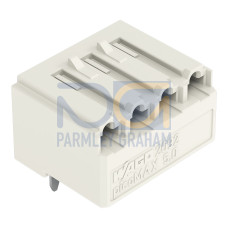 THT female header, angled, Pin spacing 5 mm, light gray