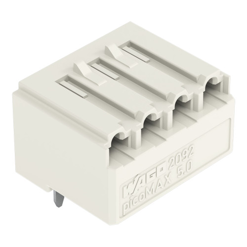 THT female header, angled, Pin spacing 5 mm, light gray