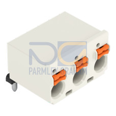 1-conductor THT female connector angled, push-button, Push-in CAGE CLAMP&reg;, light gray