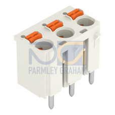 1-conductor THT female connector straight, push-button, Push-in CAGE CLAMP&reg;, light gray