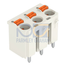 1-conductor THR female connector straight, push-button, Push-in CAGE CLAMP&reg;, light gray