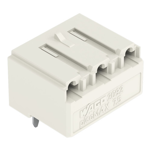 THT female header, angled, Pin spacing 7.5 mm, light gray