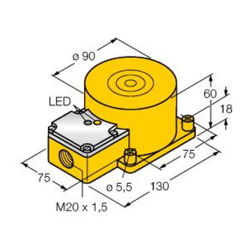 Inductive Sensor, With Extended Switching Distance, Operating voltage 1065