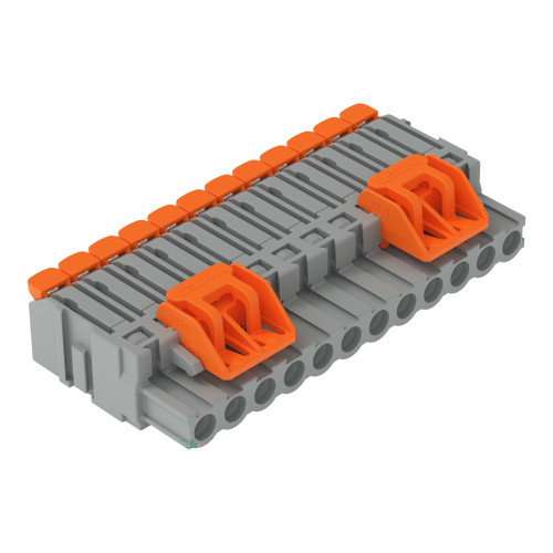 1-conductor female connector, lever, Push-in CAGE CLAMP&reg;, gray