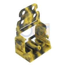 Mounting carrier with strain relief, for 10-wire connectors, 221 Series - 4 mm&sup2;, dark gray/yellow