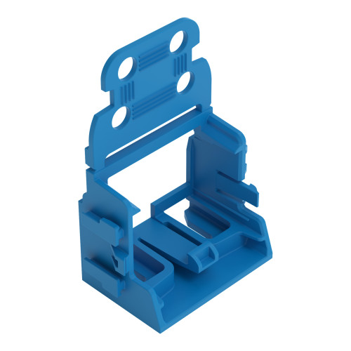 Mounting carrier with strain relief, for 10-wire connectors, 221 Series - 4 mm&sup2;, blue
