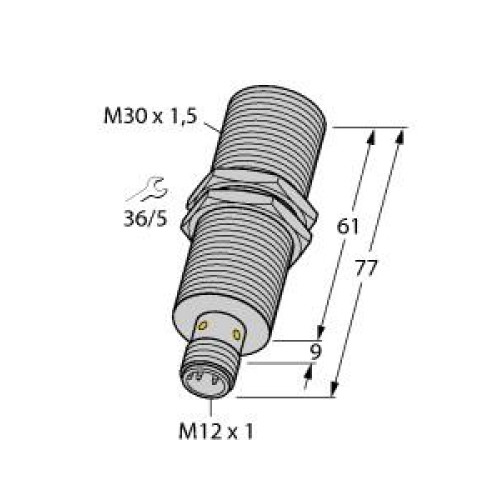 Inductive Sensor, With Analog Output, Operating voltage 1530 VDC
