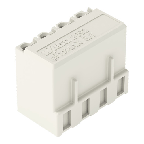 THR female header, straight, Pin spacing 5 mm, light gray