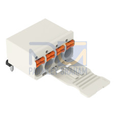 1-conductor THT female connector angled, push-button, Push-in CAGE CLAMP&reg;, light gray