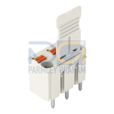 1-conductor THT female connector straight, push-button, Push-in CAGE CLAMP&reg;, light gray