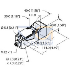Inductive Sensor, Operating voltage 1065 VDC, Rated switching distance