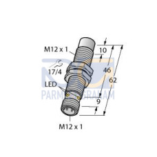 Inductive Sensor, Operating voltage 1065 VDC, Rated switching distance