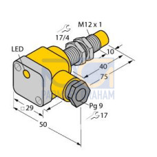 Inductive Sensor, Operating voltage 1065 VDC, Rated switching distance