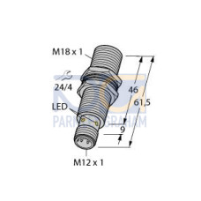 Inductive Sensor, Operating voltage 1065 VDC, Rated switching distance