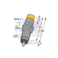 Inductive Sensor, Operating voltage 1065 VDC, Rated switching distance
