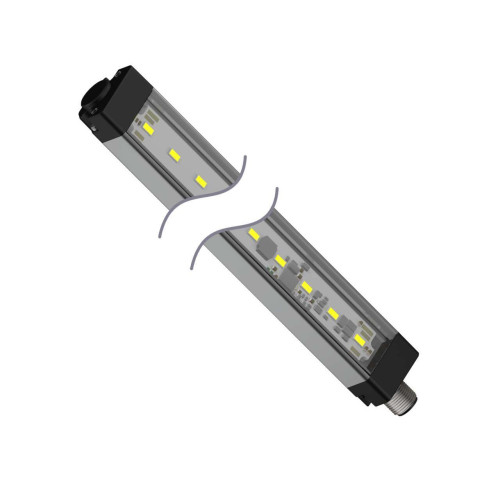 WLS28-2 Work Light Strip, Length: 710, PWM Dimming, Voltage: 12-30 V dc, Environmental Rating: IP50, Color: White, 4-pin M12 Integral QD, Diffuse Window