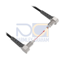 Plastic Fiber: Opposed, Core Dia.1, Fiber Length 2 m, Right-Angle, Thread M4, Standard Bend Radius 25, Flex Relief, Free Cut, Vantage Line