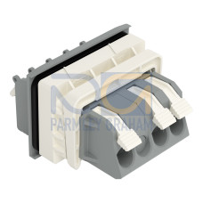 Feedthrough terminal block, lever, Plate thickness: 3 mm, gray