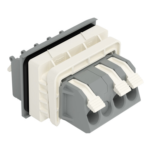 Feedthrough terminal block, lever, Plate thickness: 3 mm, gray