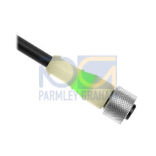 Cordset: Single Ended M12, 4-pin Straight Female, 2 m (6.56 ft) 4x22 Black PVC Jacket, PVC Translucent White, Nickel-Plated Brass Coupling Nut