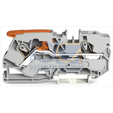2-conductor through terminal block, with lever and Push-in CAGE CLAMP&reg;, 10 mm&sup2;, gray