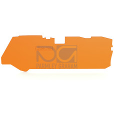 End and intermediate plate, 1 mm thick, for 3-conductor terminal blocks, orange