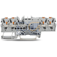 4-conductor through terminal block, with push-button, 2.5 mm&sup2;, orange