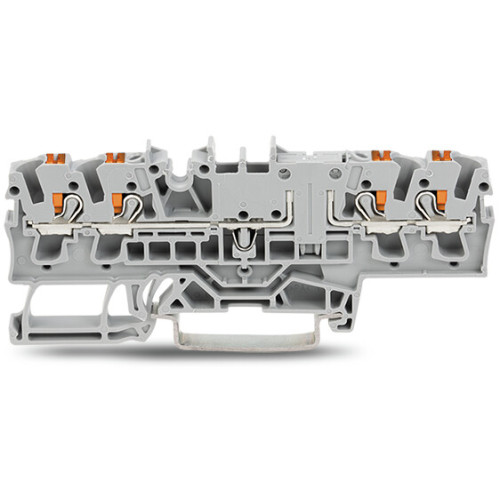 4-conductor through terminal block, with push-button, 2.5 mm&sup2;, orange