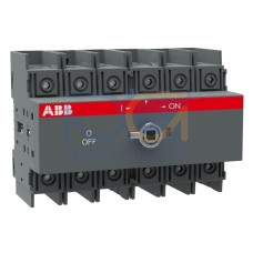 6-pole, front operated, base mounted, DIN-rail mountable switch-diconnector / non-fusible diconnect switch with protected clamp terminals, handle and shaft are not included