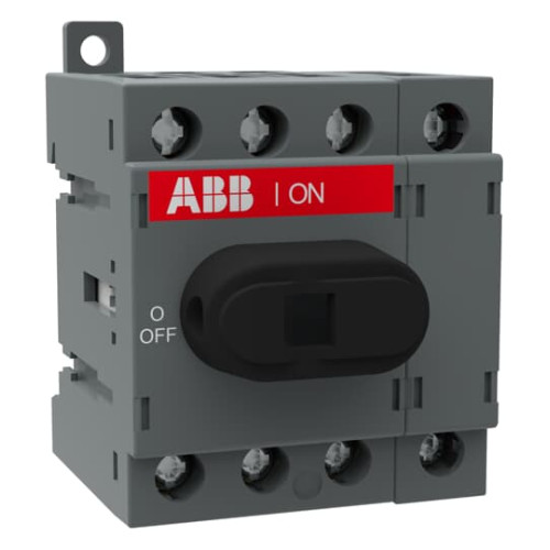 4-pole, front operated, base mounted, DIN-rail mountable switch-diconnector / non-fusible diconnect switch with protected clamp terminals, handle and shaft are not included