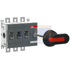 3-pole, front operated, base mounted switch-diconnector with black IP65 handle and shaft, terminal bolt kit included