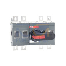 4-pole, front operated, base mounted switch-diconnector with black IP65 handle and shaft, terminal bolt kit included