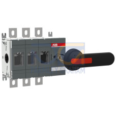 3-pole, front operated, base mounted switch-diconnector with black IP65 handle and shaft, terminal bolt kit included