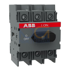 3-pole, front operated, base mounted, DIN-rail mountable switch-diconnector / non-fusible diconnect switch with protected clamp terminals, handle and shaft are not included