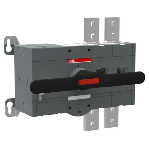 3-pole, motor operated, base mounted switch-diconnector with handle for manual operation, terminal bolt kit, handle and spare fuse storage clip and male connector for control circuit