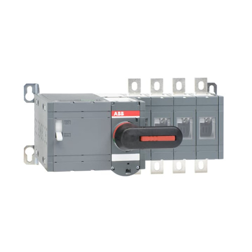 4-pole, motor operated, base mounted switch-diconnector with handle for manual operation, terminal bolt kit, handle and spare fuse storage clip and male connector for control circuit