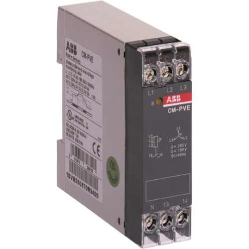 Phase Failure, Over and undervoltage relay 1n/o, 3x 320-460VAC input voltage