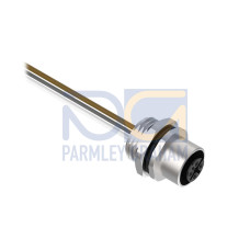 Receptacle 5-pin Female, 5x22 PVC 1 m Length, Front Mount PG9 w/ Locknut