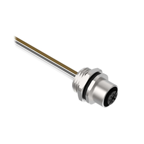 Receptacle 5-pin Female, 5x22 PVC 1 m Length, Front Mount PG9 w/ Locknut