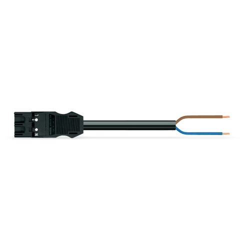pre-assembled connecting cable, Eca, Plug/open-ended, black