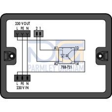 Distribution box, Relay switching, 2 inputs, black