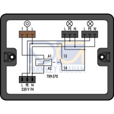 Distribution box, Surge switch circuit, 2 inputs, black
