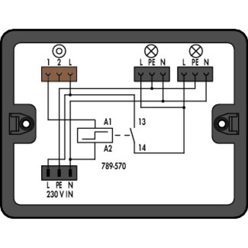Distribution box, Surge switch circuit, 2 inputs, black