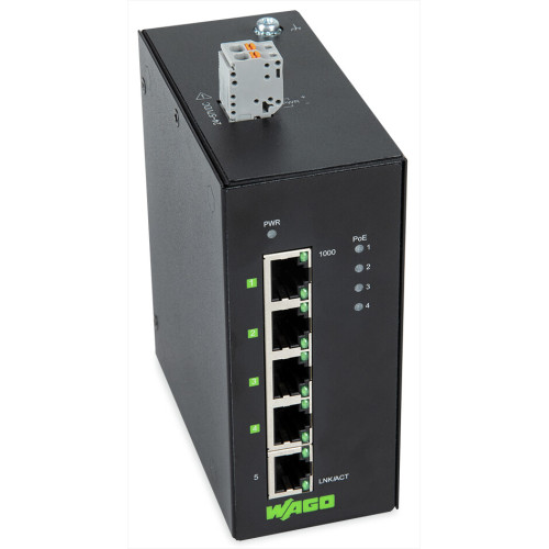 Industrial-ECO-Switch, 5-port 1000Base-T, 4 * Power over Ethernet